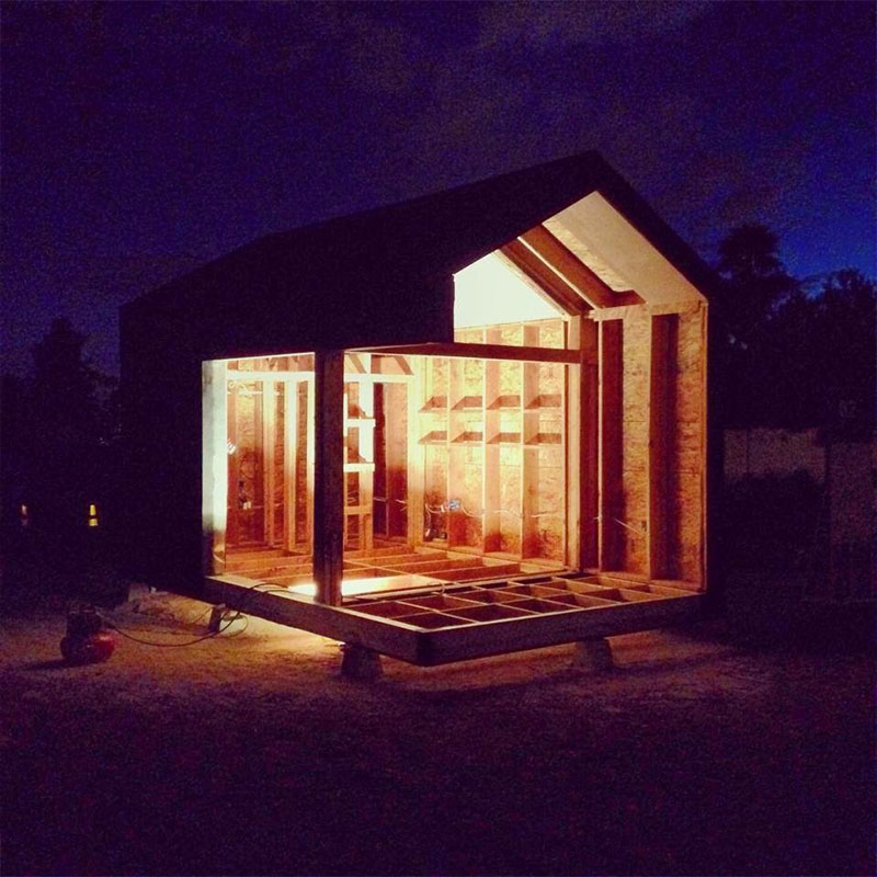 Estrutura de Casa de Férias em Aço Leve Prefabricado Deepblue Estúdio de Jardim