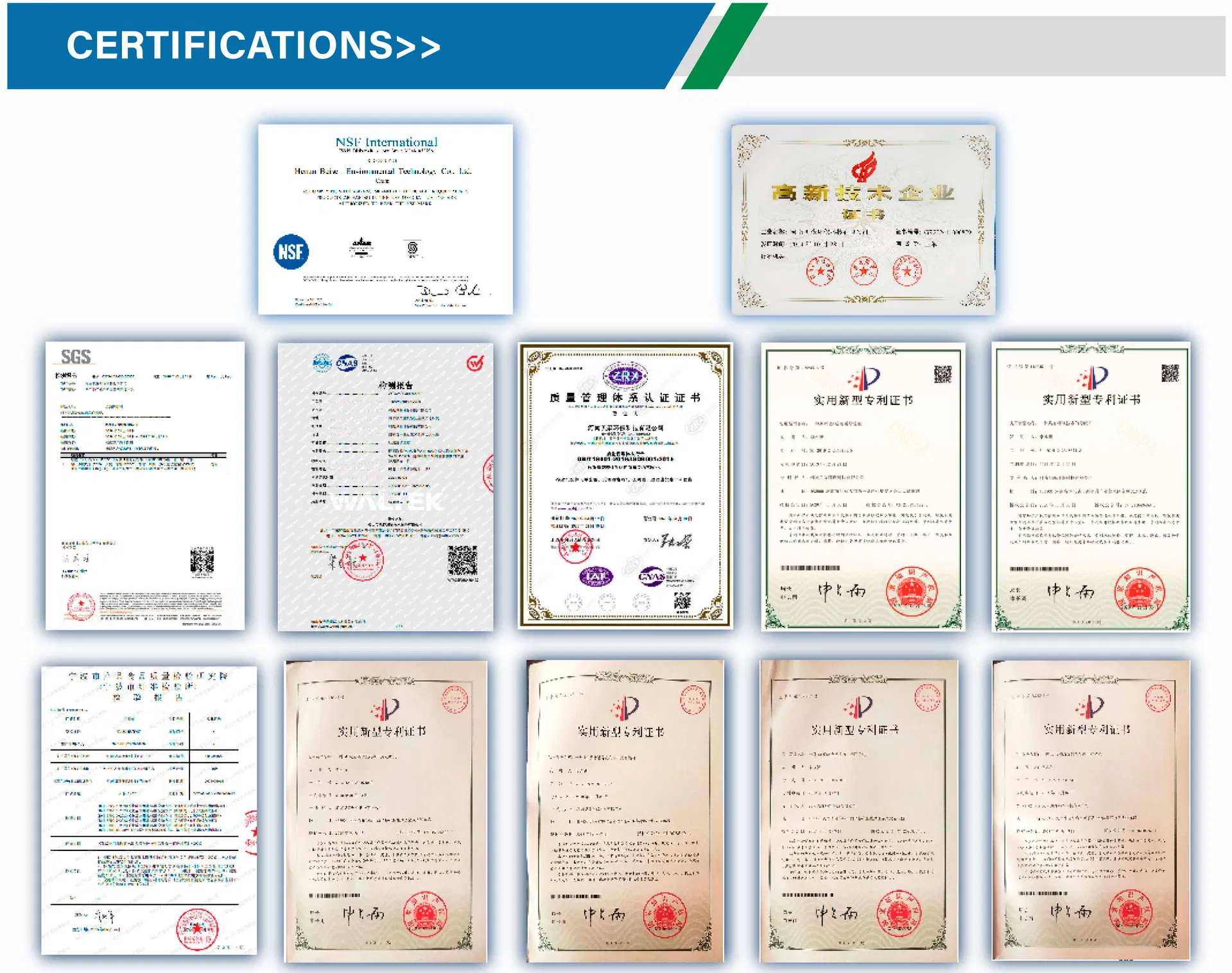 Certificações do produto