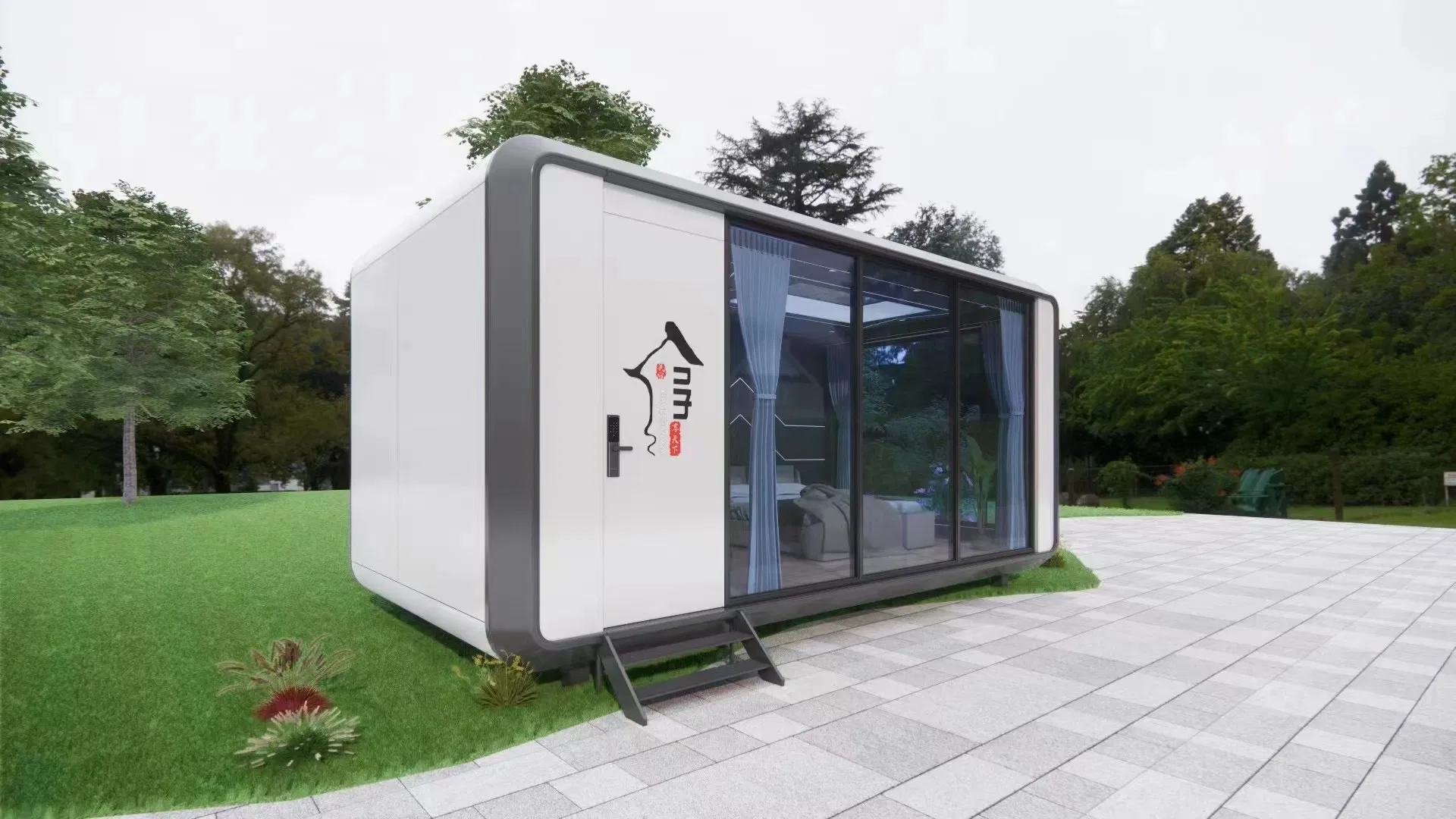 A China faz casas pré-fabricadas portáteis que podem ser movidas, pequenas casas de férias