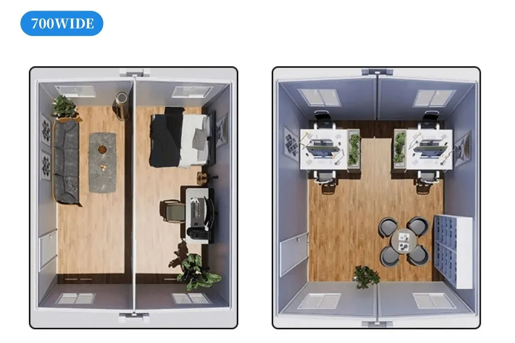 Casa Pronta 2 Quarto Casas Tiny para Viver em Casas Prefabricadas Construídas com Contêineres Casa Expandível