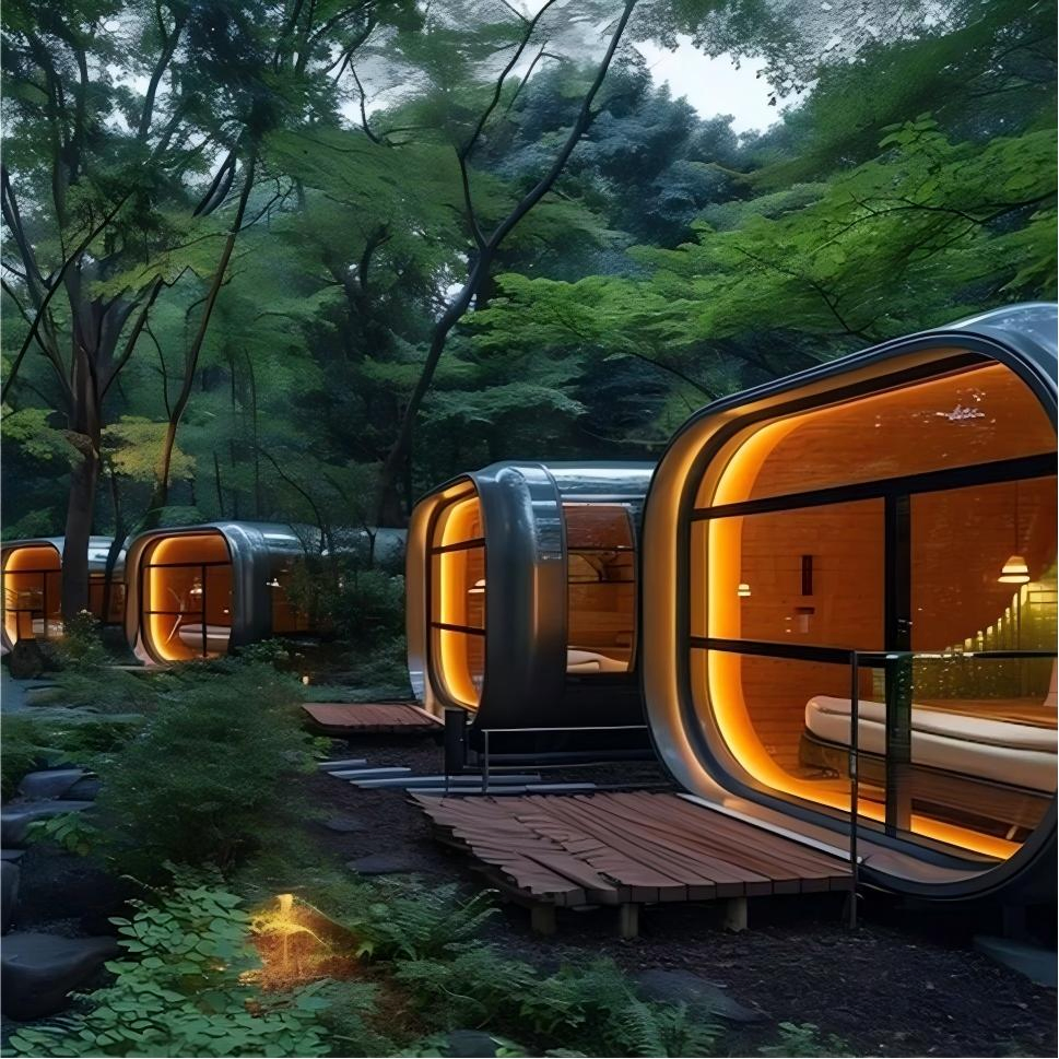 Casa de Cabana Prefabricada à Prova d'Água Modular para Alojamento em Acampamento