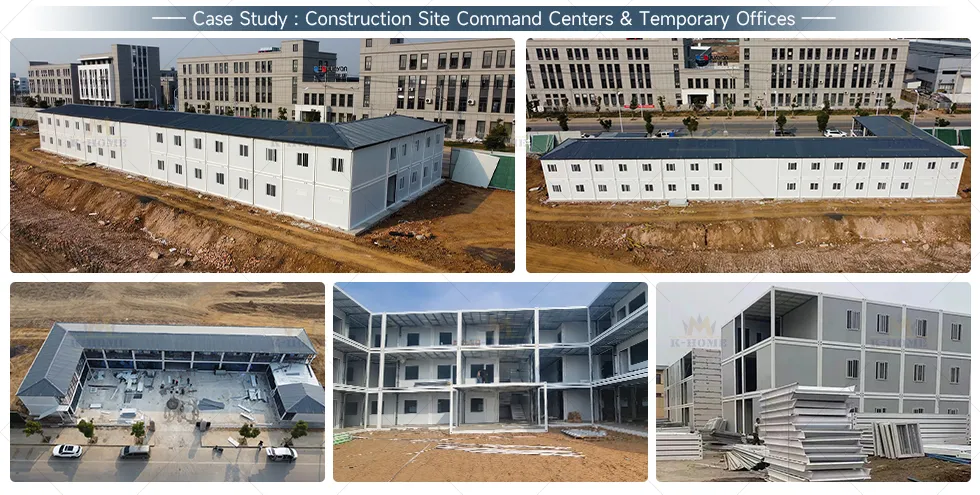 Acampamento de Contêineres Móveis Modulares Temporários para Alojamento de Mão de Obra
