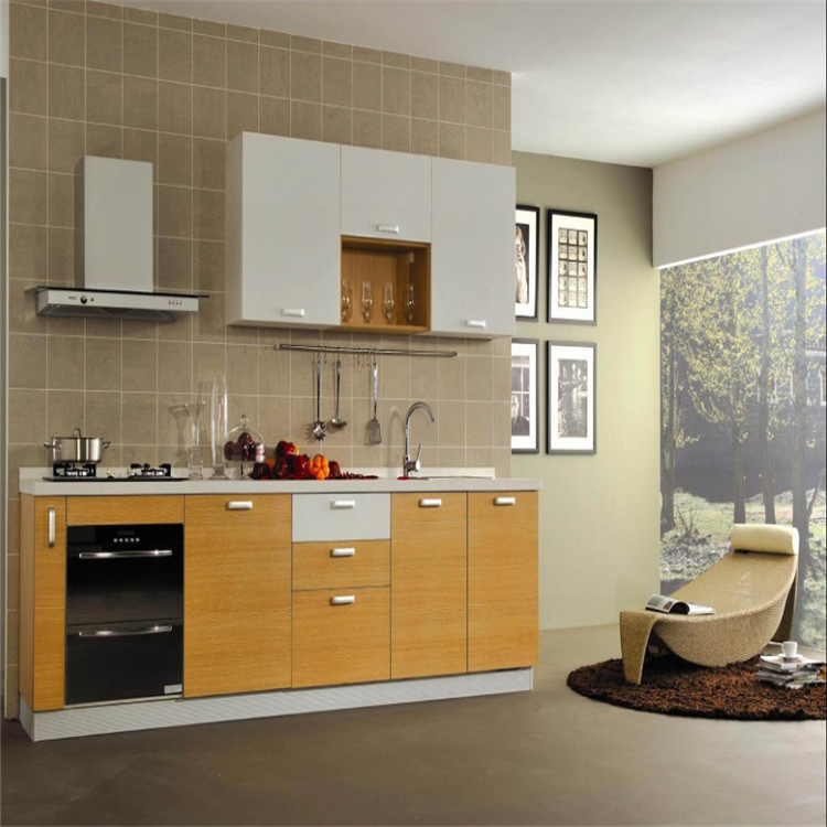 Armário de Cozinha Modular em Melamina HPL Moderno para Cozinha de Casa Residencial Prefabricada