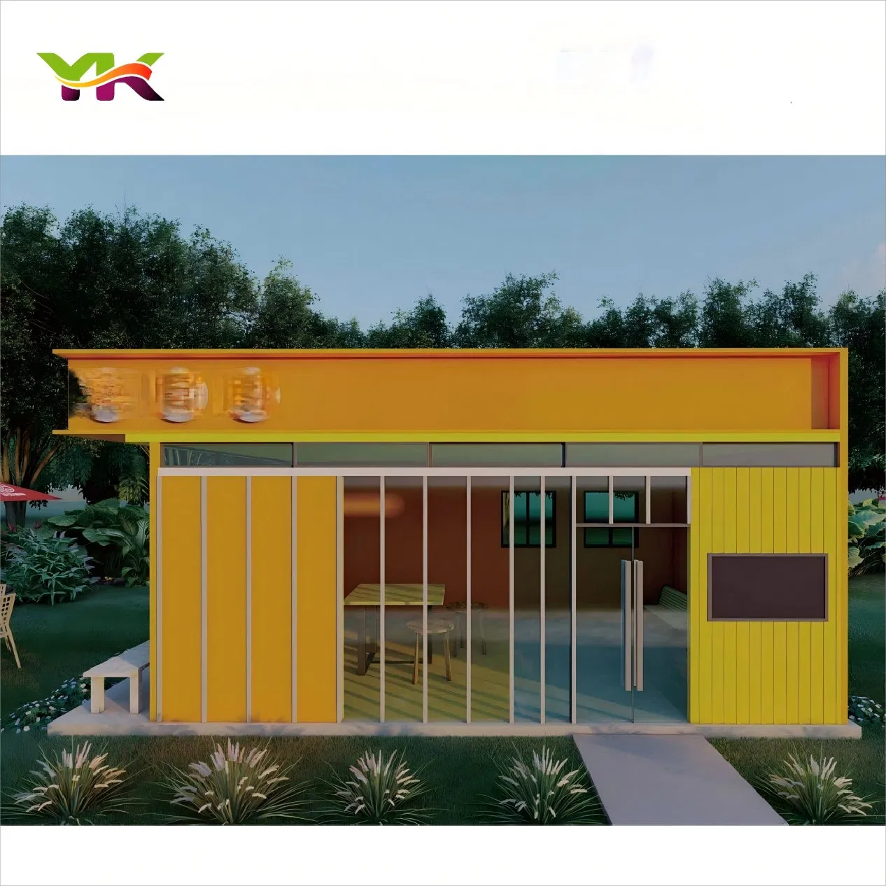 Casa Moderna de Luxo Nova com Preço Acessível, Casa Prefabricada Móvel e Pequena, Segura, com Jardim, Espaço em Cápsula Modular com Mobiliário