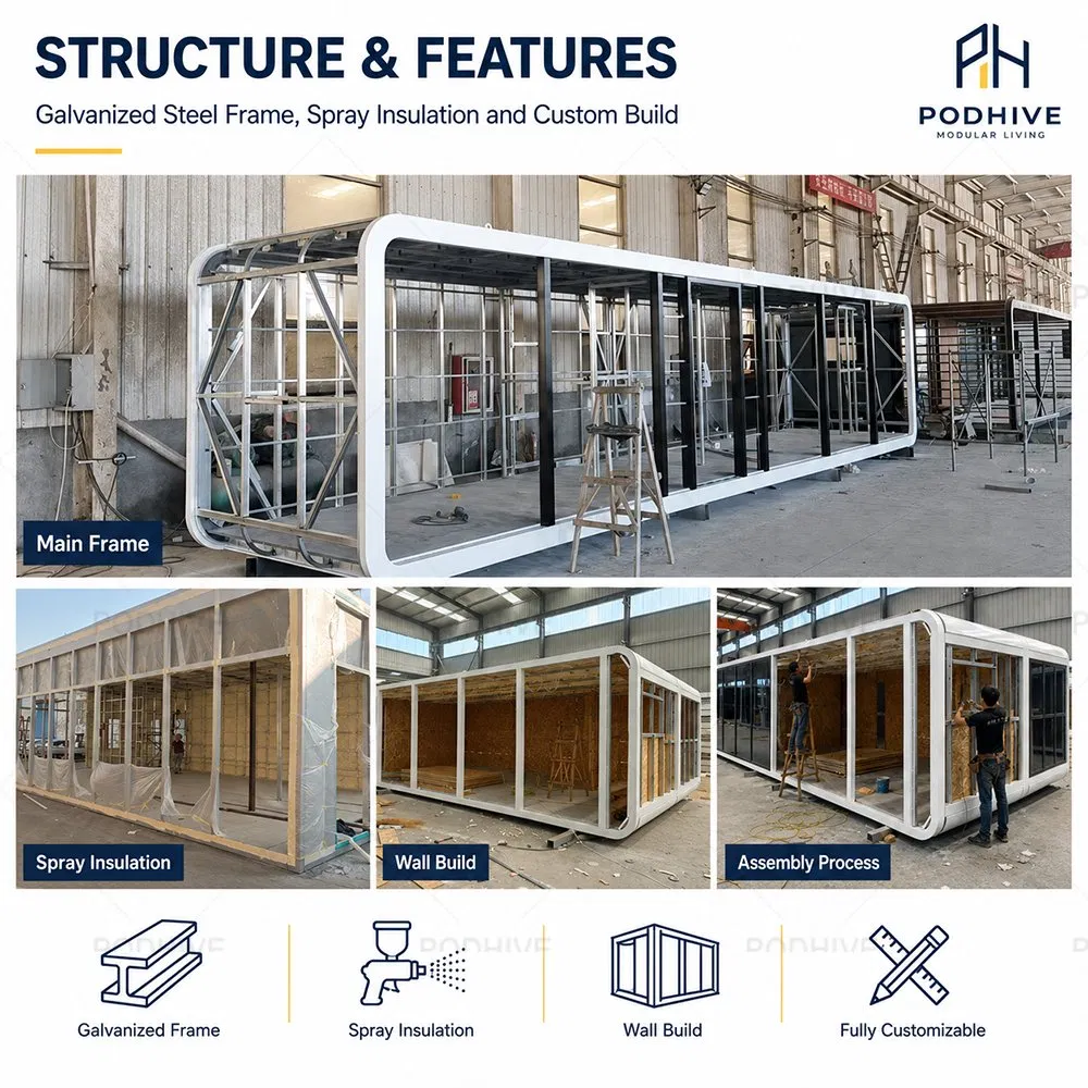 Casa de Luxo Móvel Prefabricada Apple à Venda Casa Container Portátil 20FT 40FT Pódio de Escritório ao Ar Livre Casa Container Grande Moderna Tiny Apple Cabin House