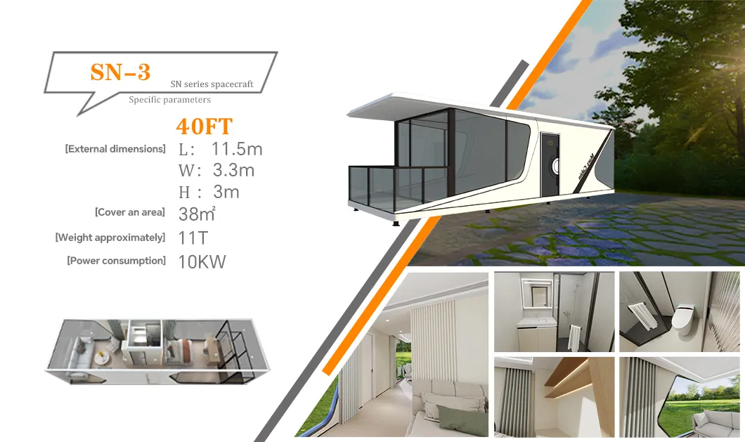 Fácil de Montar Casa Prefabricada Moderna Ecológica e Eficiente em Energia com Quarto, Banheiro e Varanda