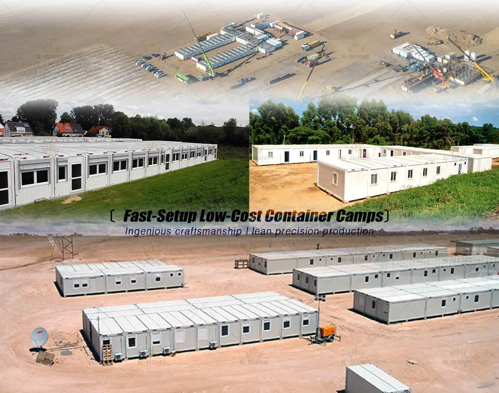 Acampamento de Contêineres Móveis Modulares Temporários para Alojamento de Mão de Obra