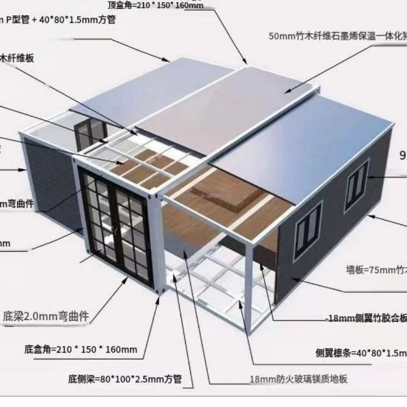Casa de Design Inovador para Vida Sustentável Casa Modular Dobrável Prefabricada