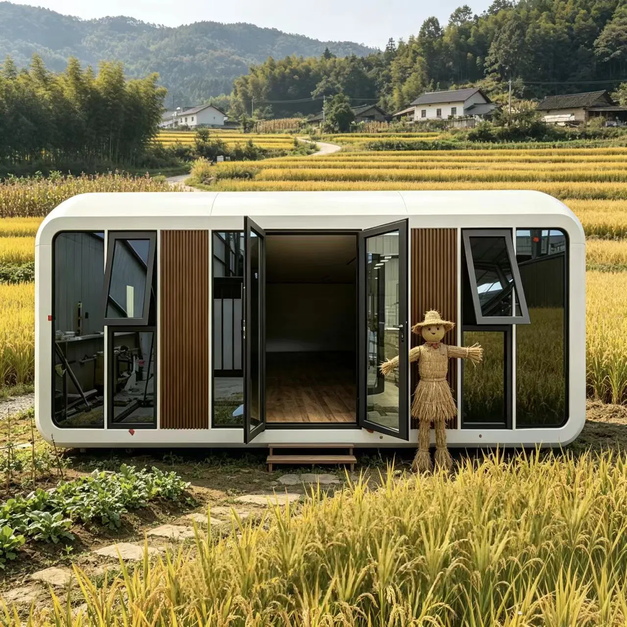 Cabana de Maçã Moderna Prefabricada Modular e Pequena com Hotel