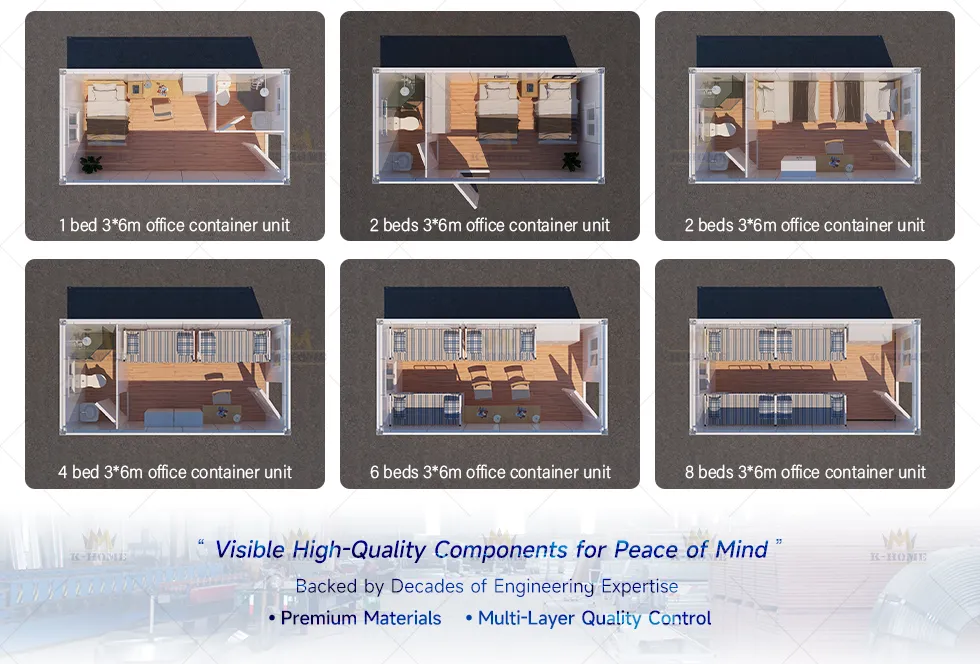 Acampamento de Contêineres Móveis Modulares Temporários para Alojamento de Mão de Obra