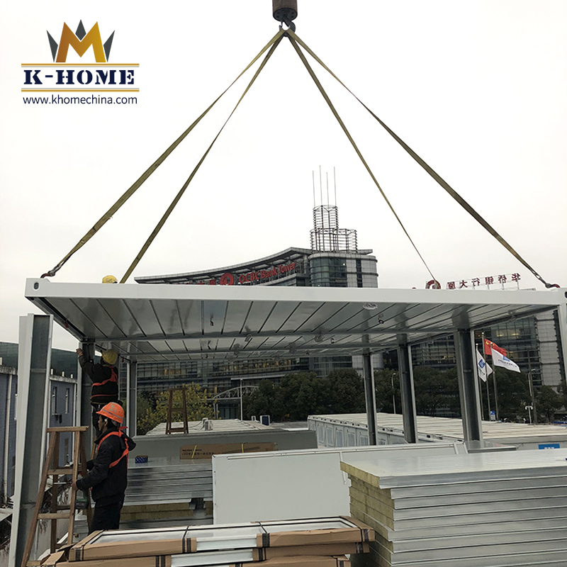 Cabana de Contêiner Modular Prefabricado em Pacote Plano, Casas Prontas para Morar