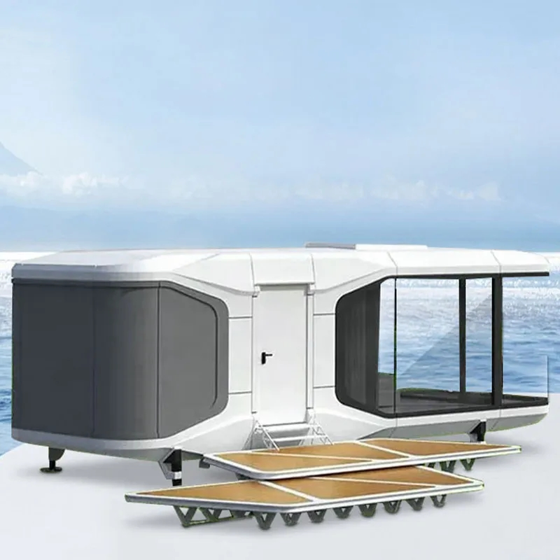 Casa de férias de luxo modular pré-fabricada moderna e portátil para jardim ao ar livre