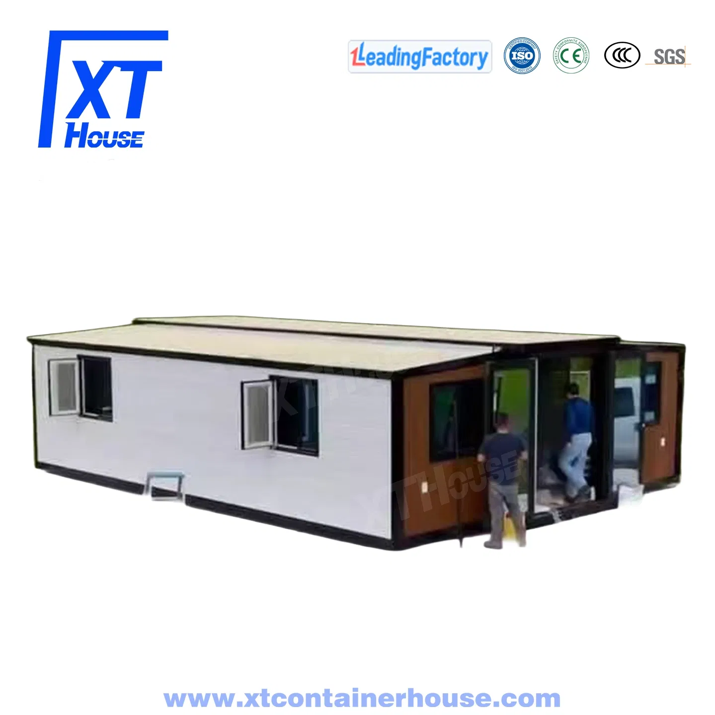 Casa Modular Prefabricada Expandável Dobrável de Aço Personalizada 20/30/40FT Pronta para Viver com 1 Banheiro 2 Quartos 1 Cozinha como Vila Residencial