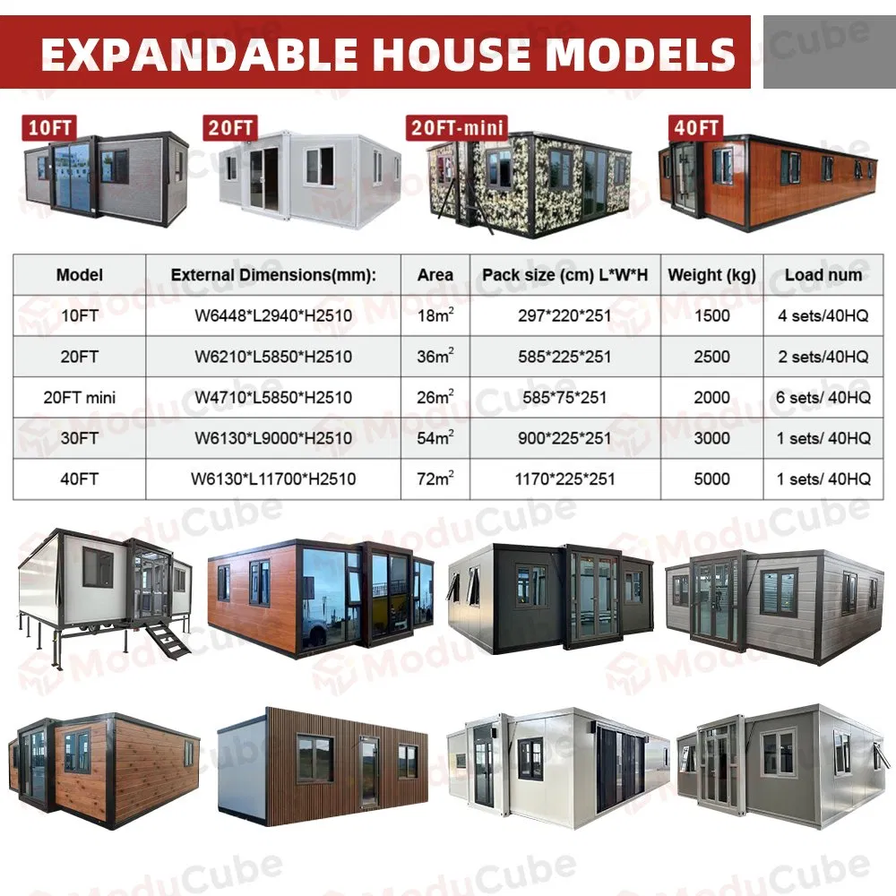 Casa Contêiner Expandável Pronta para Venda 4 Quarto Pequena Casa Prefabricada Casa Contêiner Casa Expandida