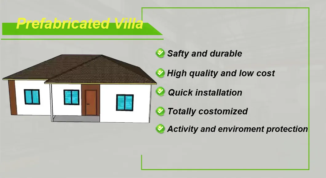 Casa de Campo Móvel Personalizada de Luxo em Estrutura de Aço Prefabricada / Vila Modular de Madeira Móvel