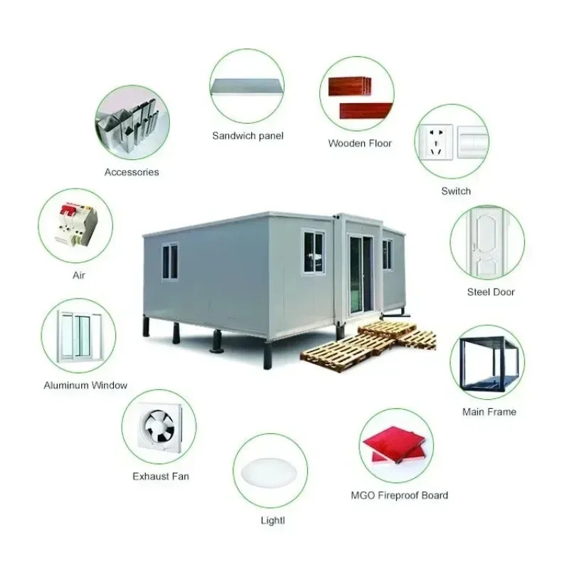 Preço de Fábrica Vila Prefabricada Modular Luxuosa Container Luxuoso Moderno Prefabricado Casa de Férias Prefabricada com Varanda