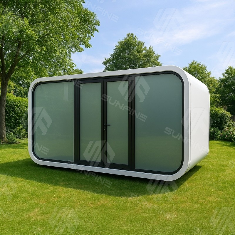 Quarto de Hotel Capsule Prefabricado Portátil Modular Jardim Cabana Maçã