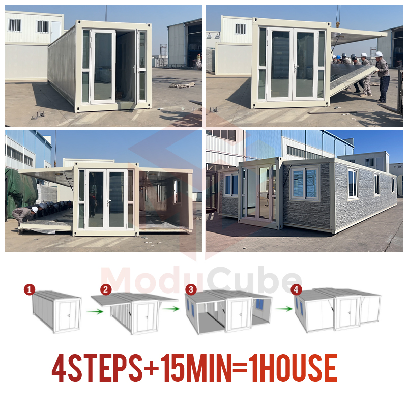 Casa Contêiner Expandável Pronta para Venda 4 Quarto Pequena Casa Prefabricada Casa Contêiner Casa Expandida