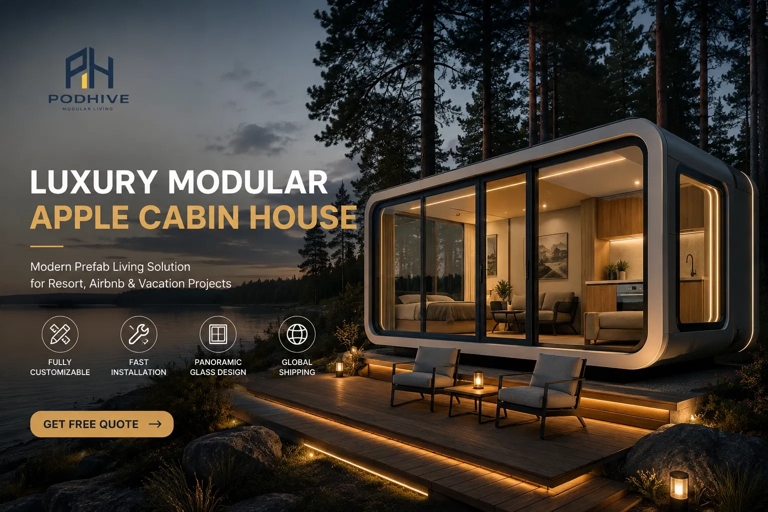 Casa de Luxo Móvel Prefabricada Apple à Venda