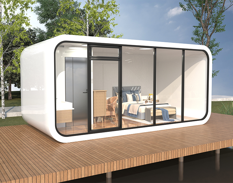 27m² Pequena Cápsula Modular Prefabricada Móvel Moderna Apple Cabin