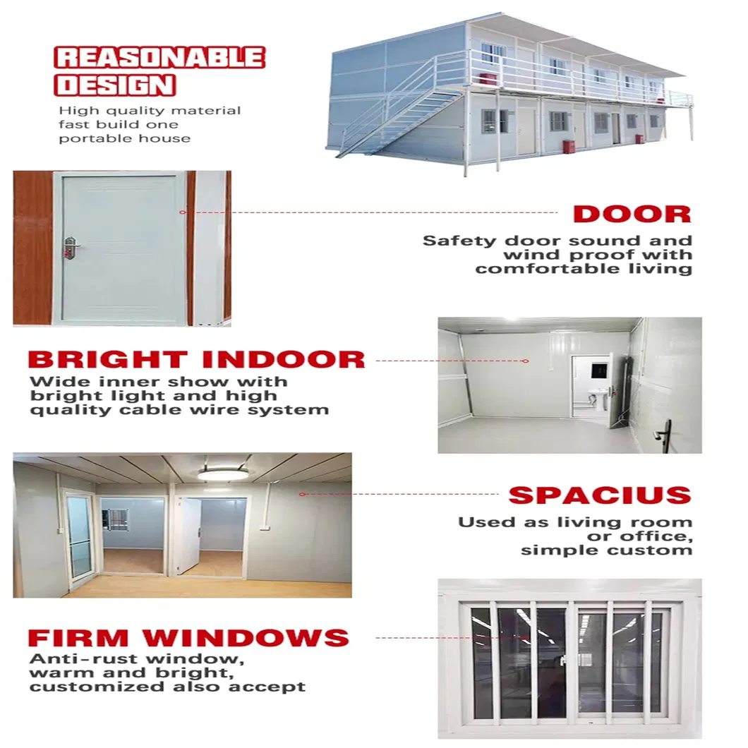 Materiais de Construção de Estruturas de Aço Residencial Modular de Montagem Simples Casa Contêiner Dobrável Prefabricada com Parafusos de Madeira