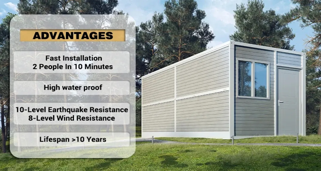 Materiais de Construção de Estruturas de Aço Residencial Modular de Montagem Simples Casa Contêiner Dobrável Prefabricada com Parafusos de Madeira