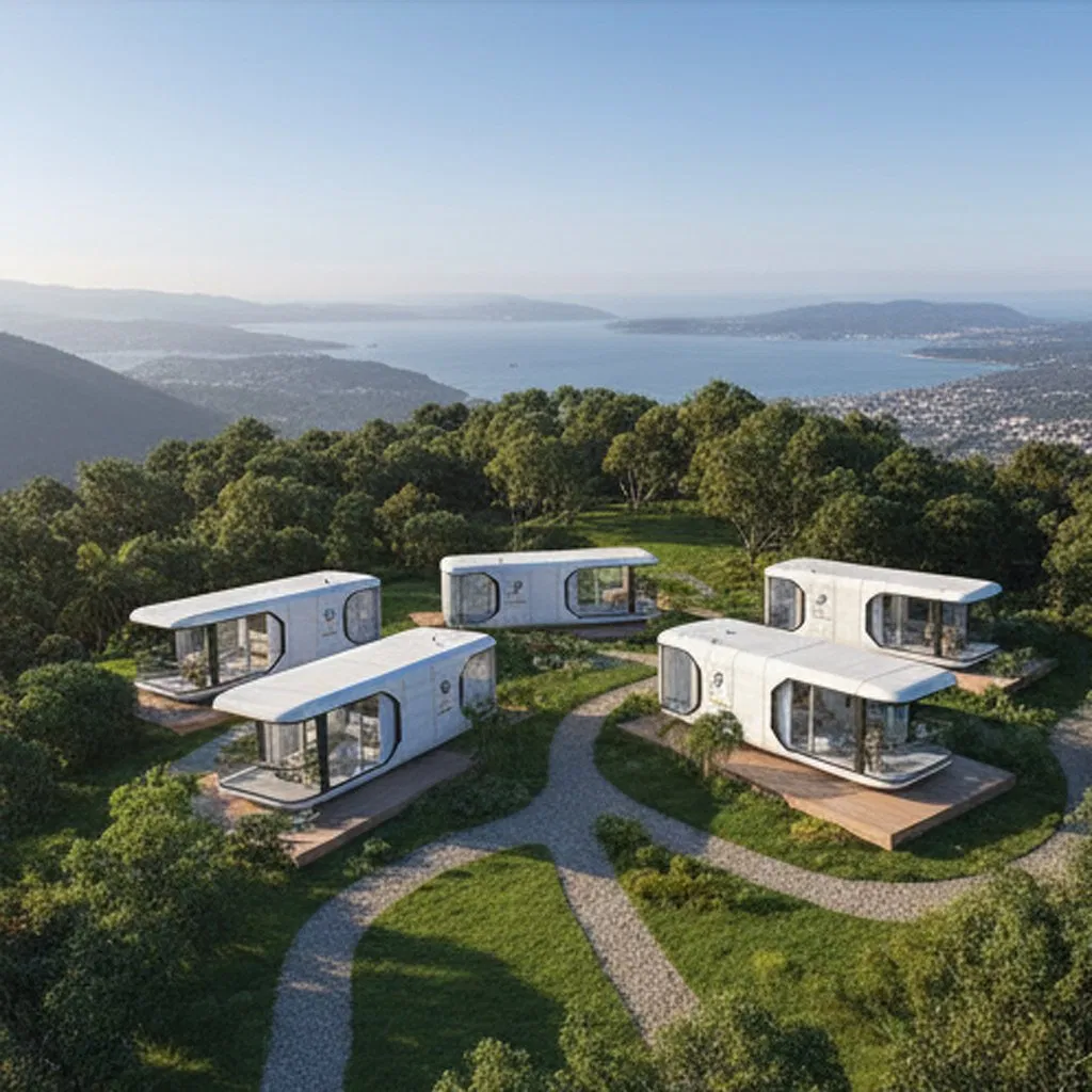 Casa Modular de Luxo Ecológica Prefabricada em Cápsula para Vida Moderna