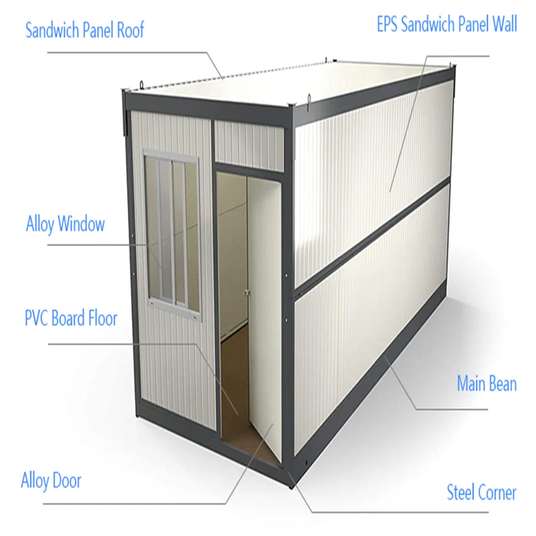 Materiais de Construção de Estruturas de Aço Residencial Modular de Montagem Simples Casa Contêiner Dobrável Prefabricada com Parafusos de Madeira