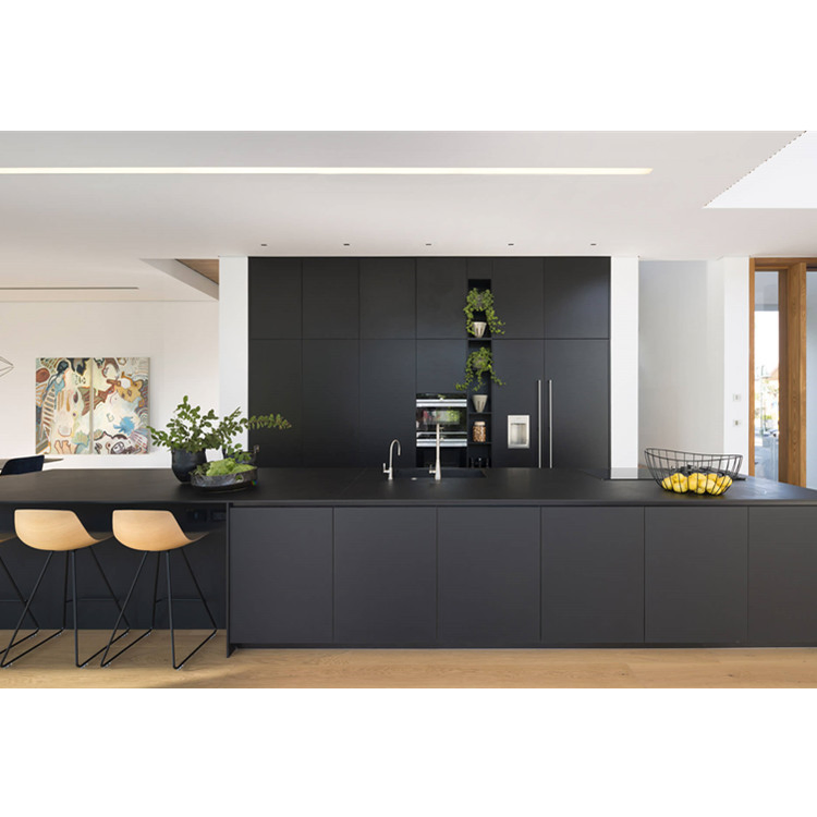 Armário de Cozinha Modular de Melamina Moderna de Luxo para Casa Residencial Prefabricada