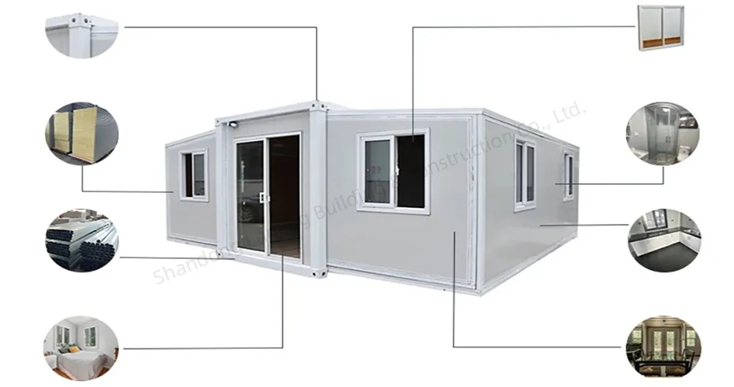 Casa Modular Expandável Prefabricada 20FT 40FT Pronta para Morar com Quarto Banheiro Cozinha