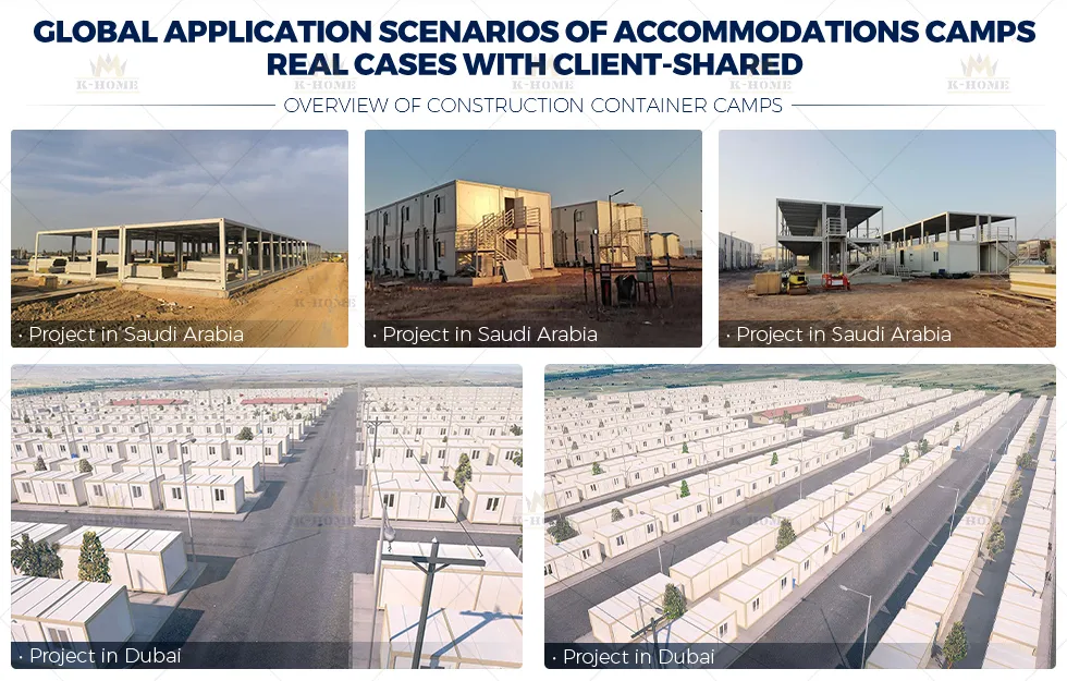 Acampamento de Contêineres Móveis Modulares Temporários para Alojamento de Mão de Obra