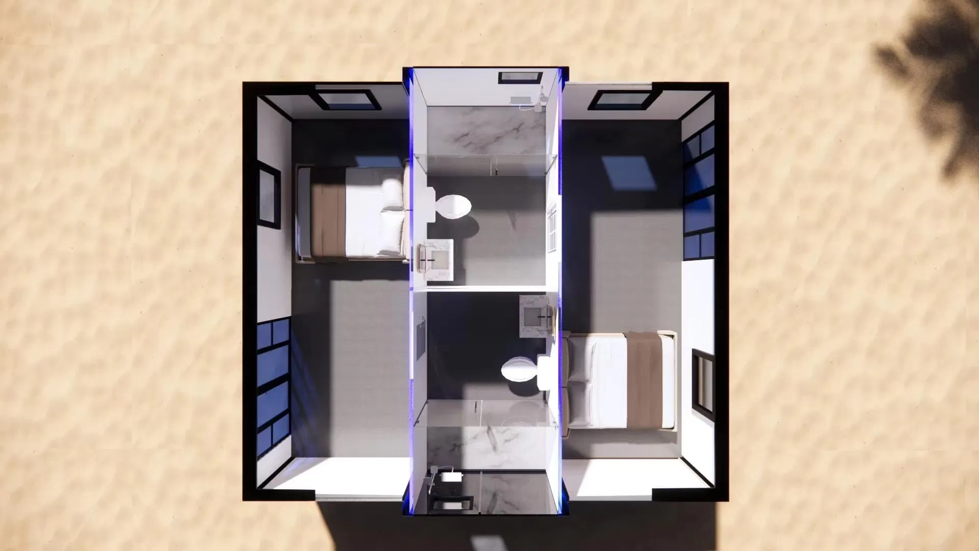 Casa Contêiner Portátil Prefabricada Móvel Tiny Home Dobrável 20FT/40FT
