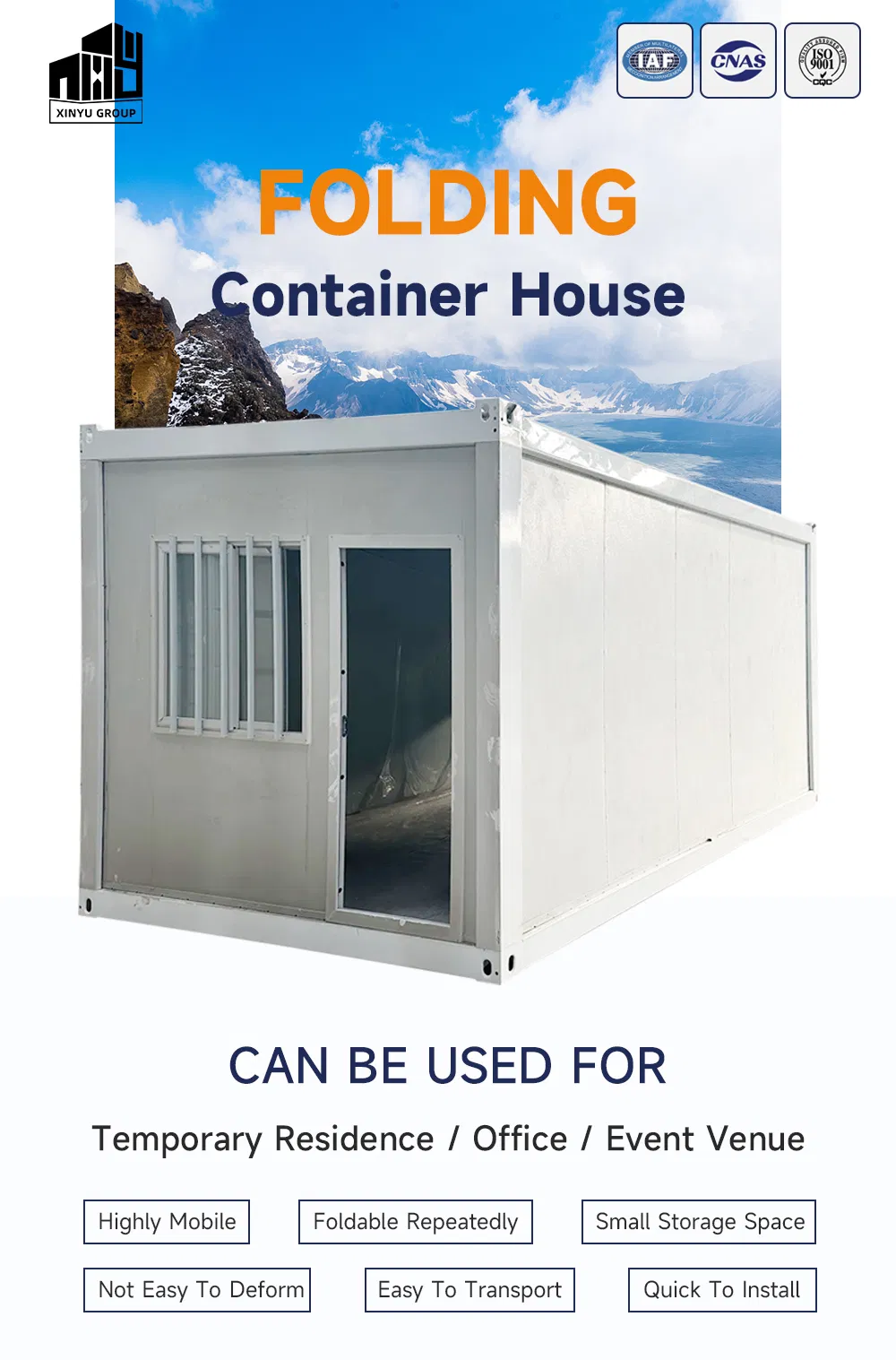 Casa Contêiner Prefabricada Personalizada Resistente a Terremotos Apartamento em Pacote Plano Pronto para Morar Instalação Fácil para Uso em Shopping