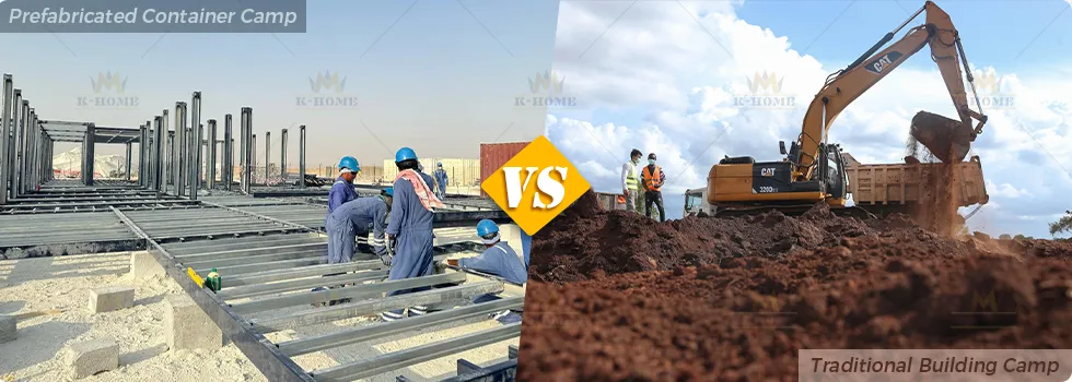Acampamento de Contêineres Móveis Modulares Temporários para Alojamento de Mão de Obra