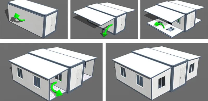 Casa portátil expansível totalmente equipada com banheiro de instalação rápida e colapsável