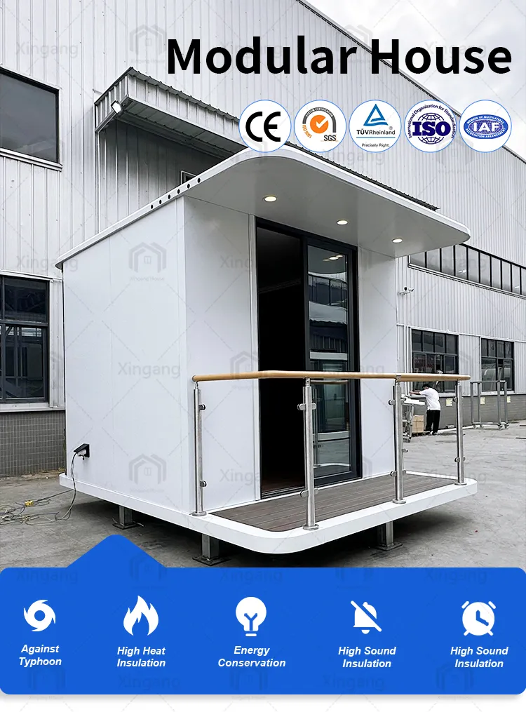 Casa Container Micro Móvel Portátil de Aço Retrátil, Residência, Escritório Villa, Casa Prefabricada Pronta para Morar