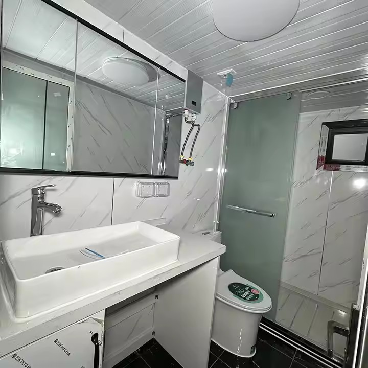 Banheiro completo externo australiano pré-fabricado em aço galvanizado, madeira, container expansível, casa de escritório dobrável, casa residencial