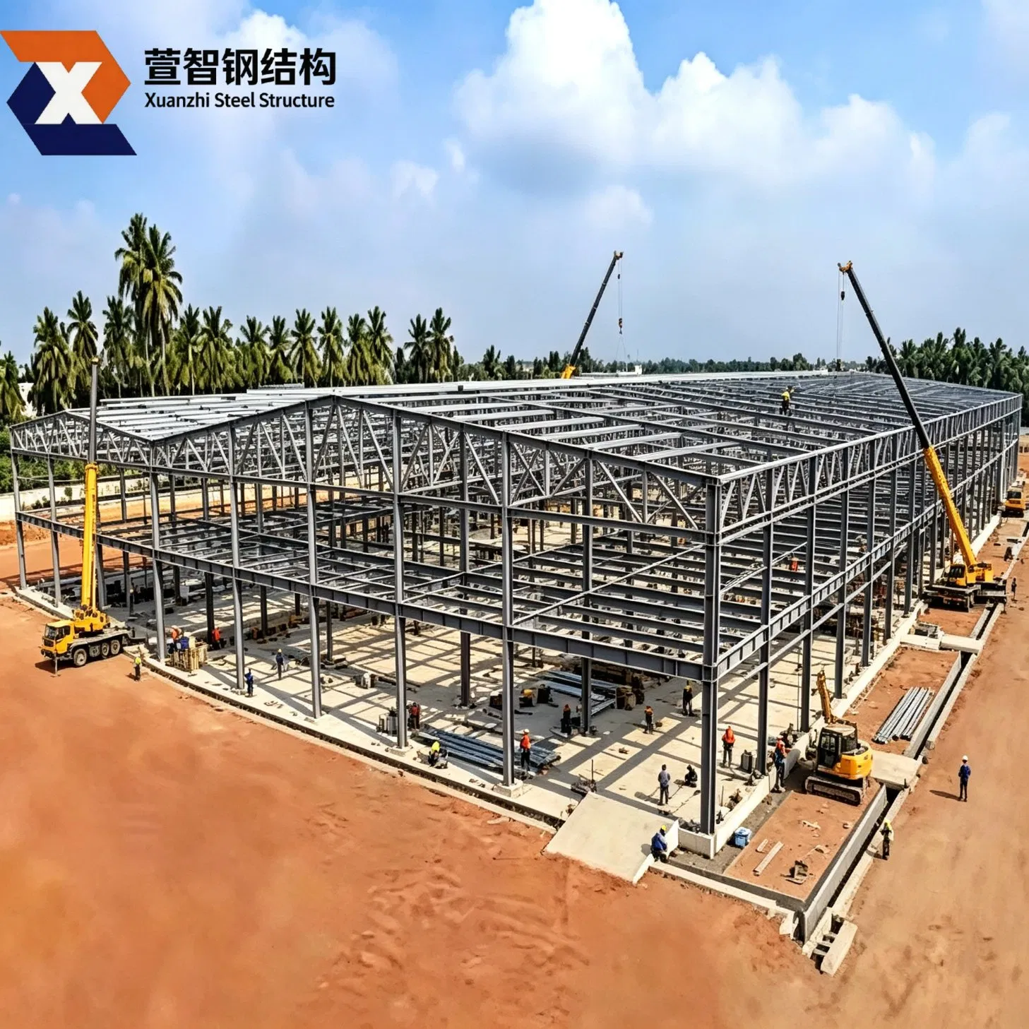 Fábrica Fonte da China Edifício de Estrutura de Aço Leve Prefabricado Construção de Indústria Casa Escritório Prefabricado Armazém Armazenamento Igreja Escola Preço