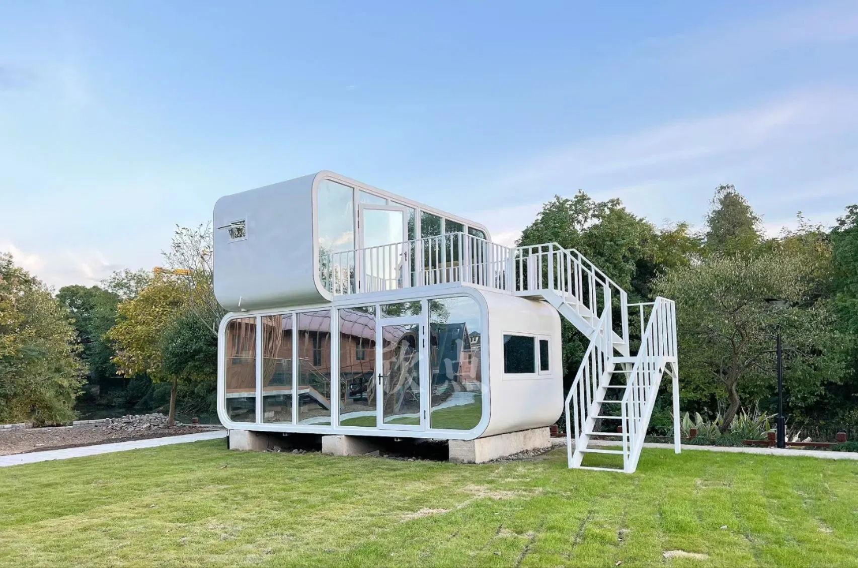 Cápsula da Apple 20FT &amp; 40FT Casa Móvel Prefabricada Cabana Contêiner Desmontável para Sala de Estar Escritório em Casa