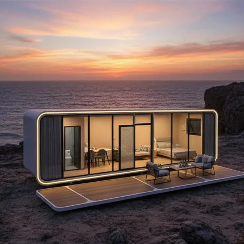 Casa Cápsula Moderna Móvel Contêiner Escritório Portátil Pequena Modular Pré-fabricada