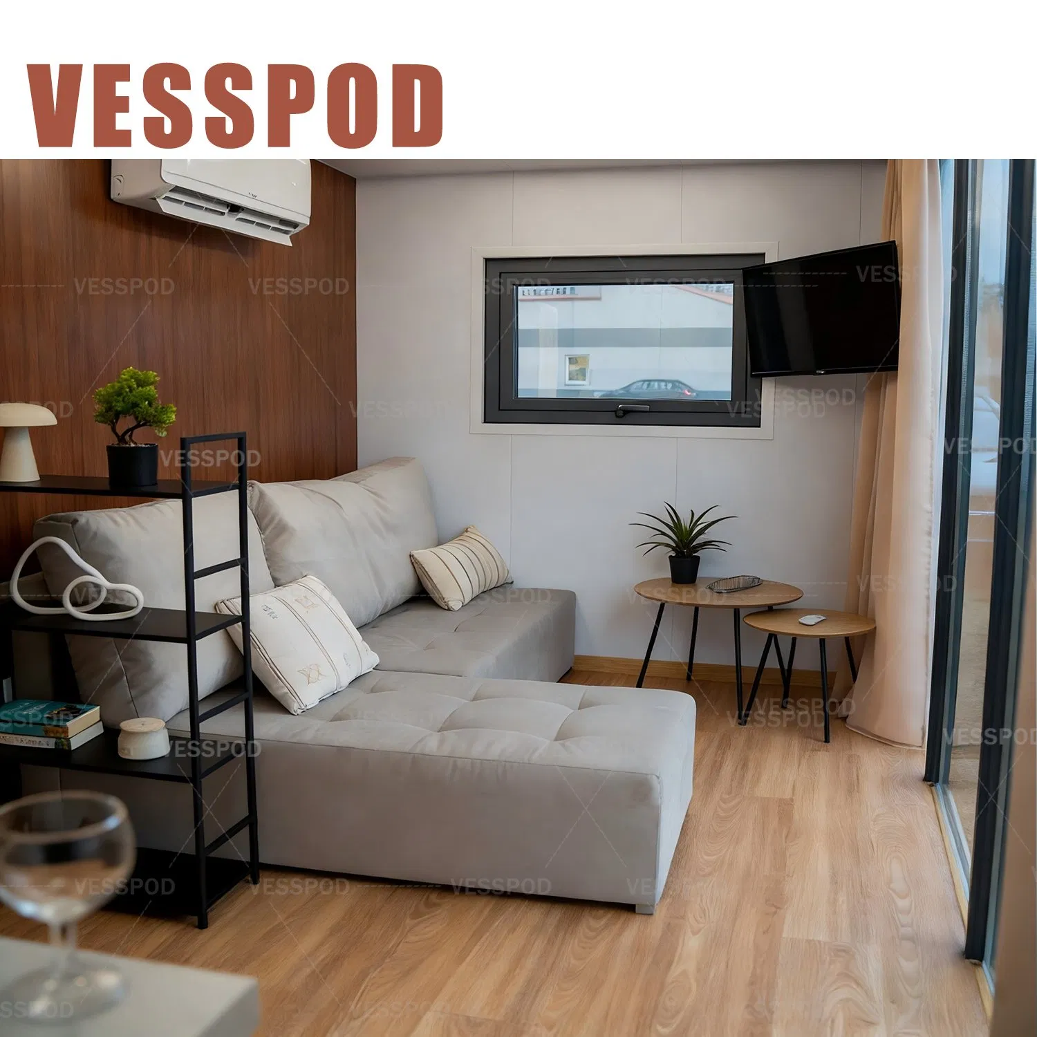 Vp115 Personalizado 40FT Cápsula Apple Cabana Container Habitacional Prefabricado Estrutura de Aço Múltiplos Designs