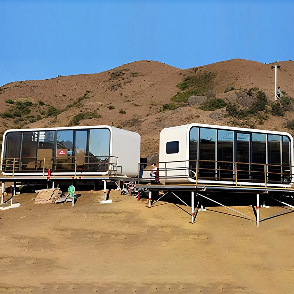 Revirando Estrutura Modular de Aço Prefabricada Resistente Cabana da Maçã para Estâncias de Esqui