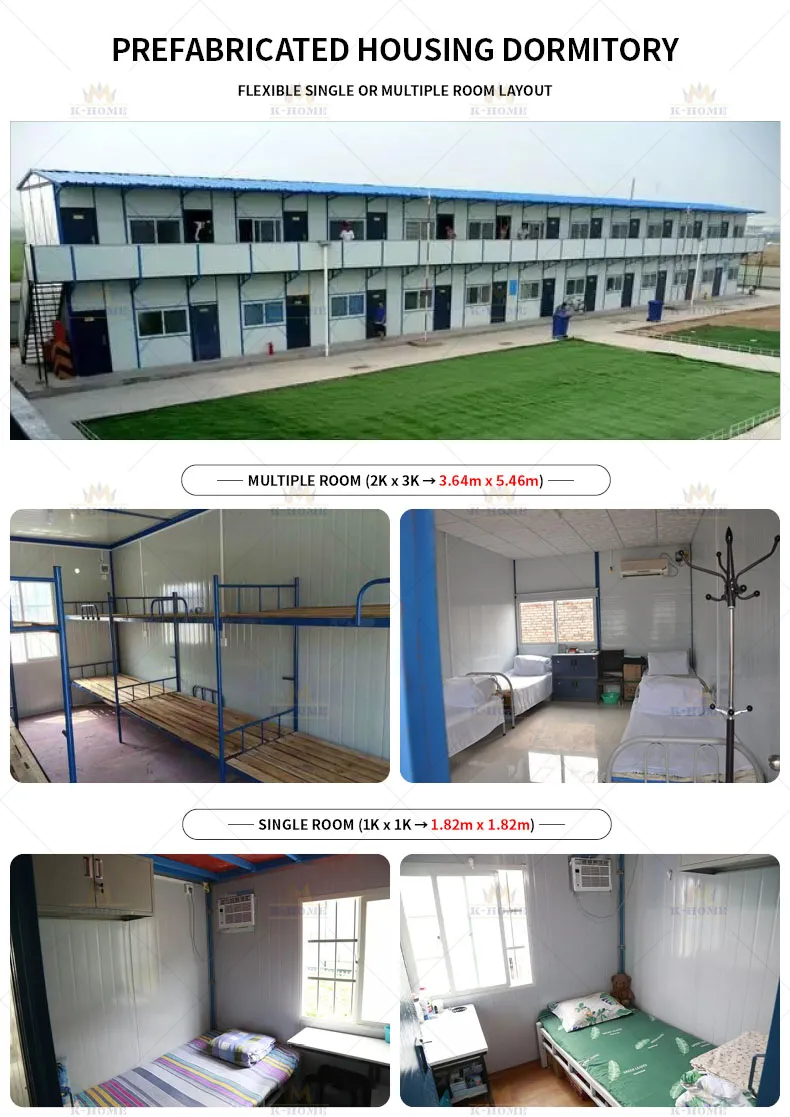 Acomodação temporária pré-fabricada conveniente e econômica