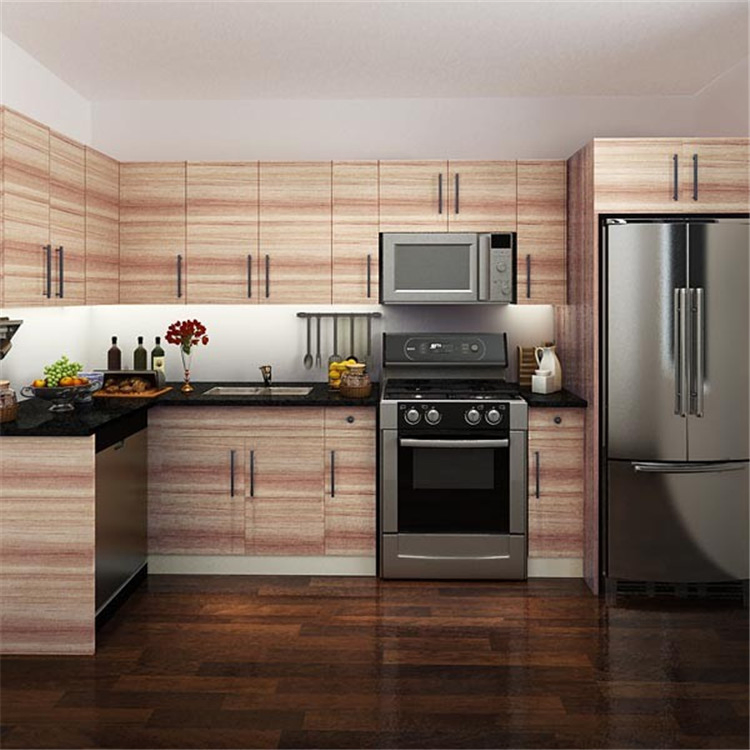 Armário de Cozinha Modular em Melamina HPL Moderno para Cozinha de Casa Residencial Prefabricada