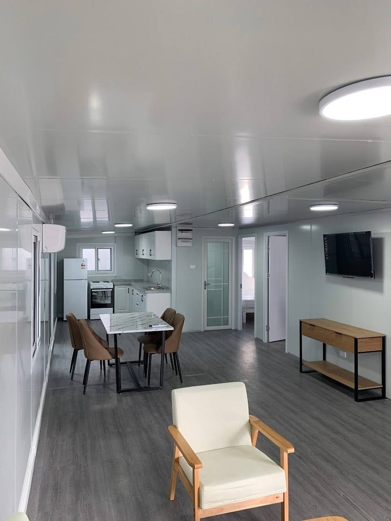 Casa Móvel Dobrável Pronta para Envio com Cozinha Casa Contêiner Prefabricada de Aço Leve Casa Contêiner Expandível 20FT 40FT