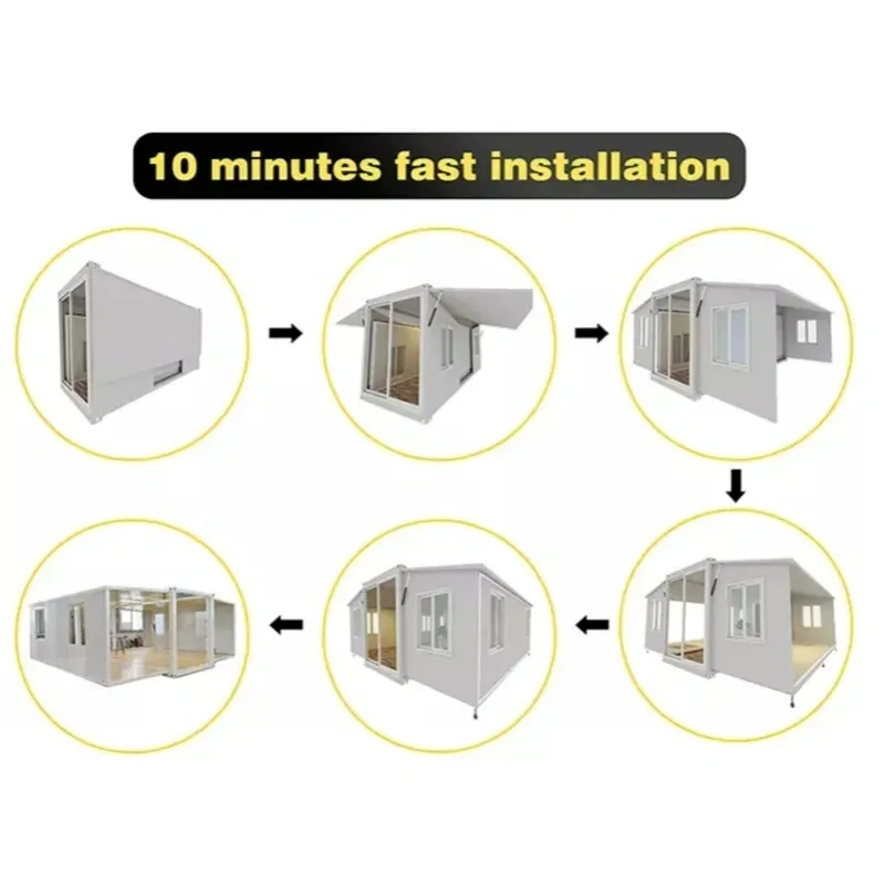 Casa Modular Expandável Prefabricada 20FT 40FT Pronta para Morar com Quarto Banheiro Cozinha