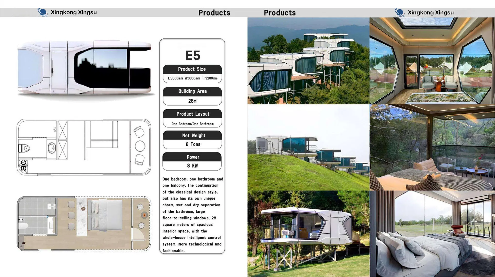 Casas Prefabricadas de Luxo Hotéis Móveis Cápsula Pods Prefabricados Casas Modulares Adequadas para Aluguel de Férias