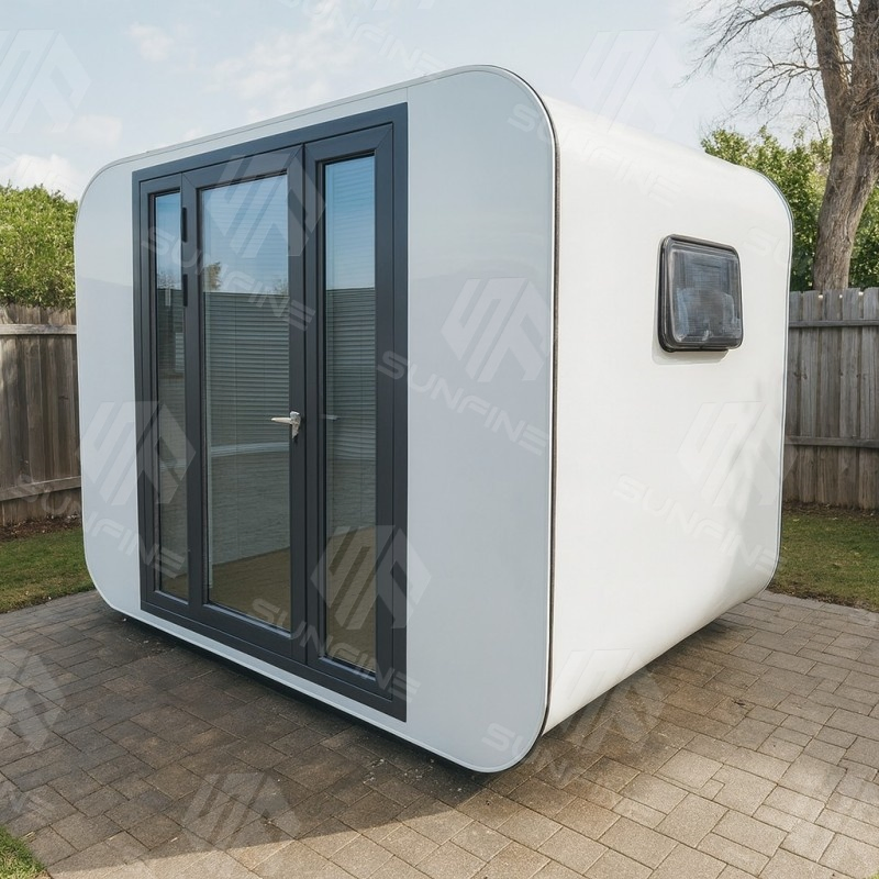 Quarto de Hotel Capsule Prefabricado Portátil Modular Jardim Cabana Maçã
