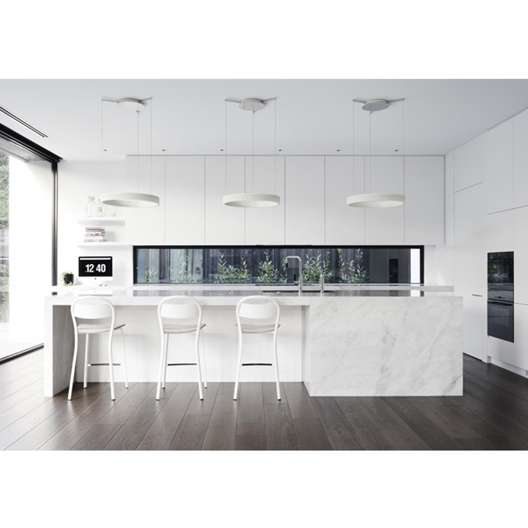 Armário de Cozinha Modular de Melamina Moderna de Luxo para Casa Residencial Prefabricada