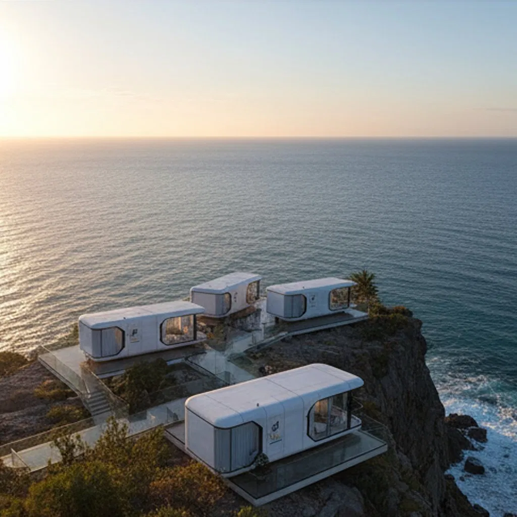 Casa Modular de Luxo Ecológica Prefabricada em Cápsula para Vida Moderna